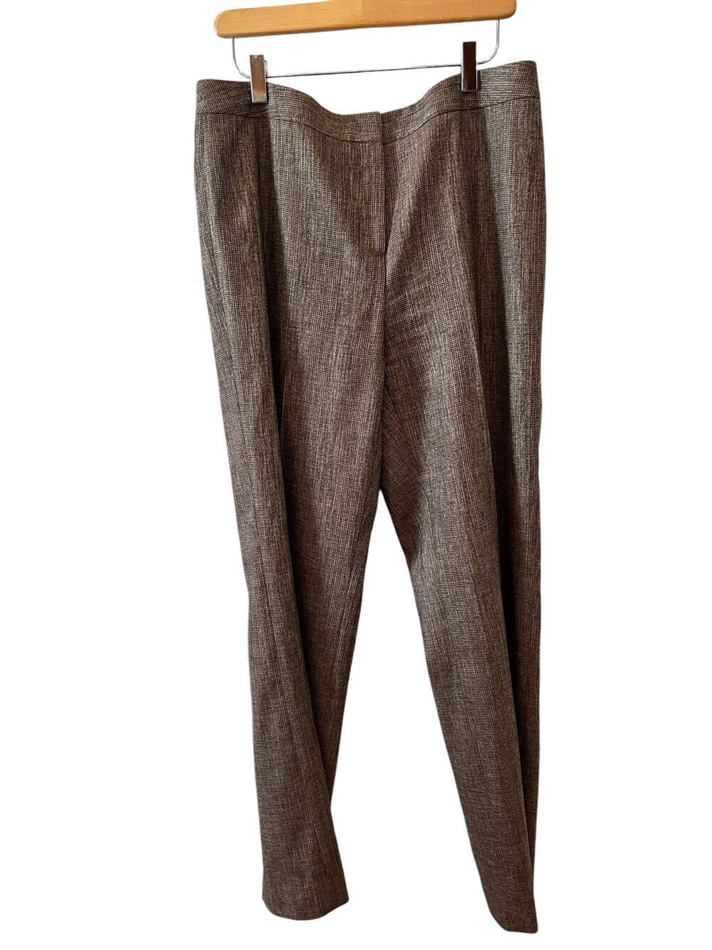 Lafayette 148 New York Wide Leg Trousers Brown Print 10
